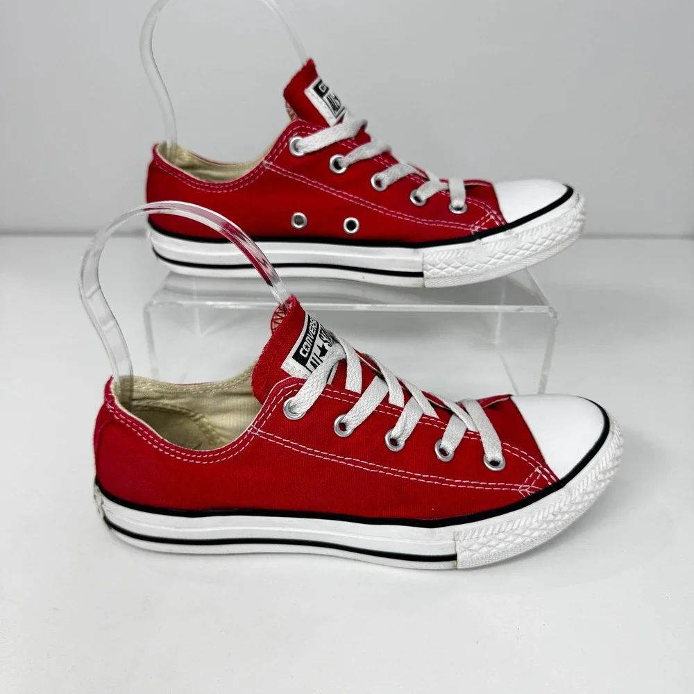 Converse Chuck Taylor All Star Kids 3 Red Canvas Low Top Sneakers 90s Streetwear